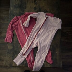 Pink and Light Pink Baby Pajamas